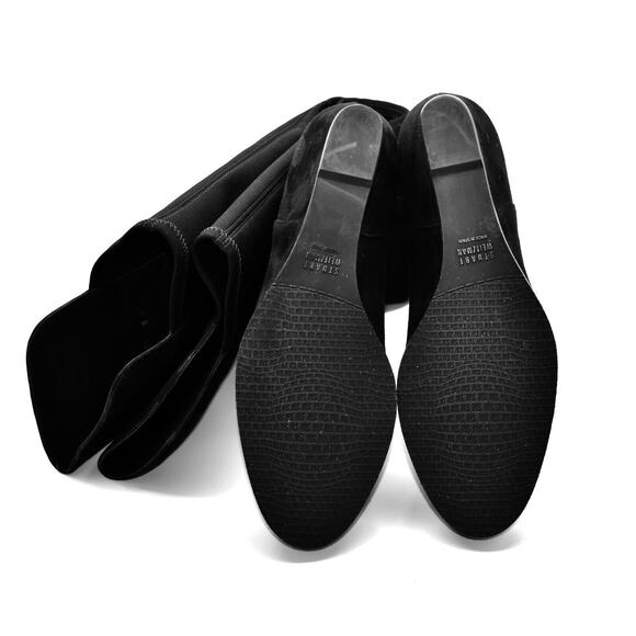 E0 Auth STUART WEITZMAN Semi Black Suede Over The Knee Wedge Boots Size 8 M $645 - Picture 10 of 11